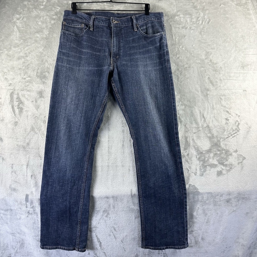 Levi's 514 Jeans Men's 36 x 34 Blue Denim Dark Wash Straight Fit